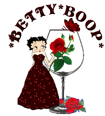 Betty Boop With Wine Glass Glitter Picture