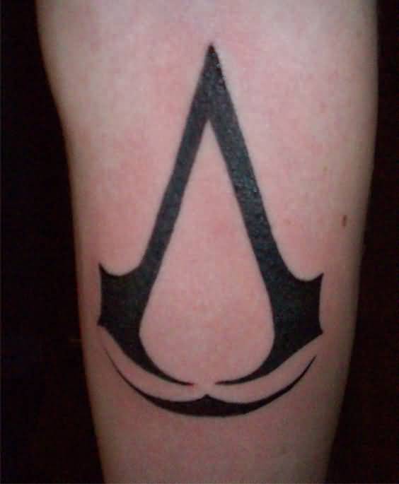 Black Ink Assassins Creed Tattoo by Tattooavenue