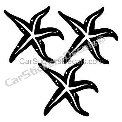 Black Outline Starfish Tattoo Designs