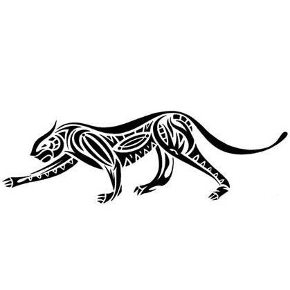 Black Tribal Jaguar Tattoo Design