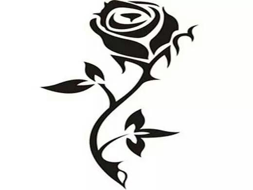 Black Tribal Rose Tattoo Design