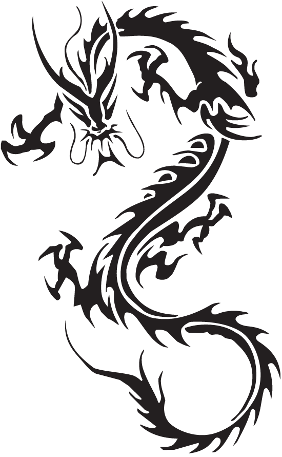 Brilliant Chinese Dragon Tribal Tattoo Design