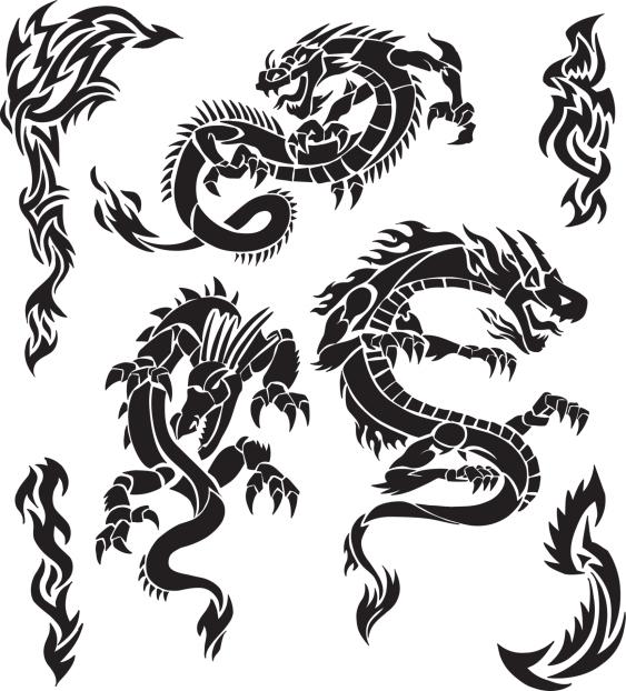 Brilliant Roaring Tribal Dragon Tattoo Samples