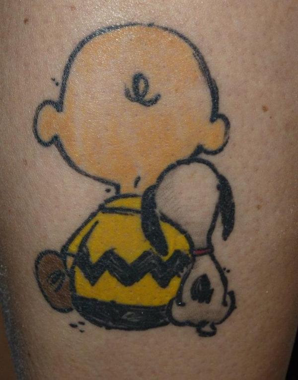 Charlie Brown And Snoopy Tattoo