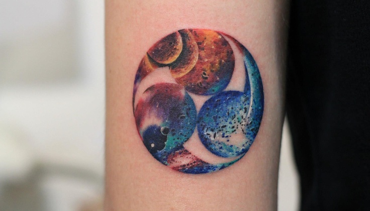 Color Ink Galaxy Universe Tattoo