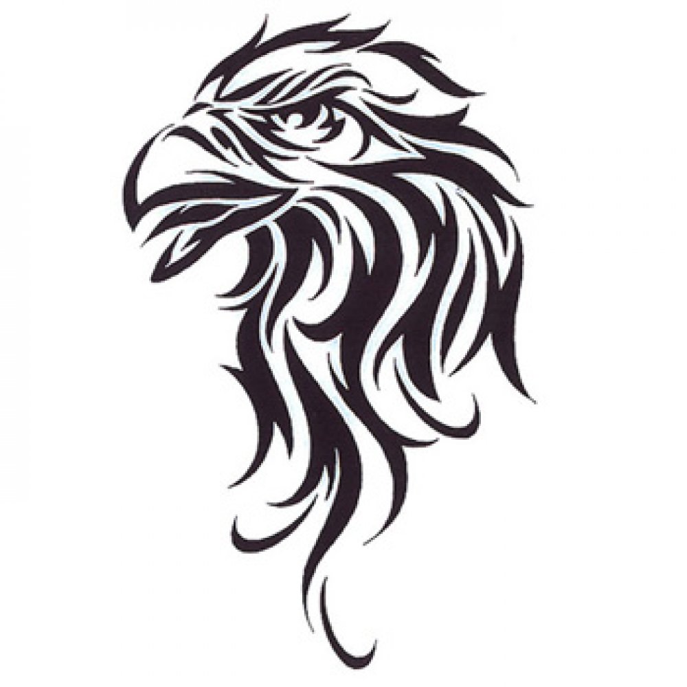 Cool Tribal Eagle Head Tattoo Design