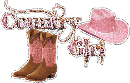 Country Girl Shoes And Hat Glitter