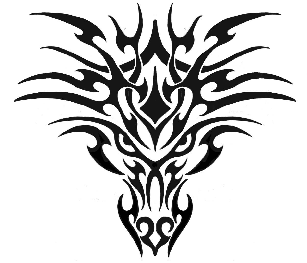 Creative Tribal Dragon Head Tattoo Design