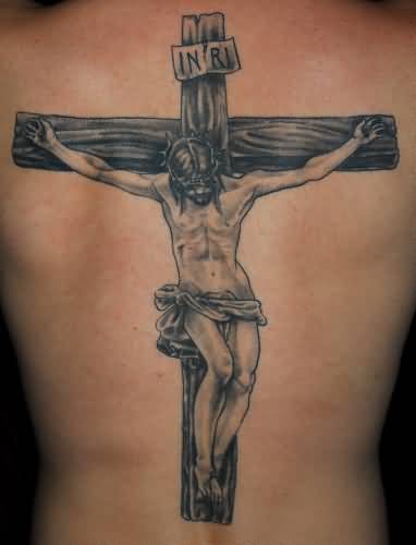 Crucified Jesus Catholic Tattoo On Full Back