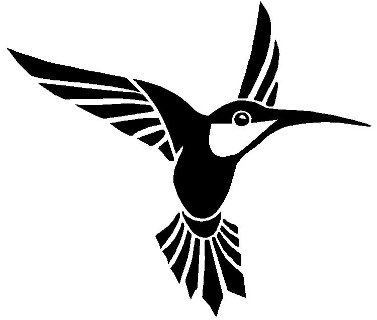 Cute Tribal Hummingbird Tattoo Design