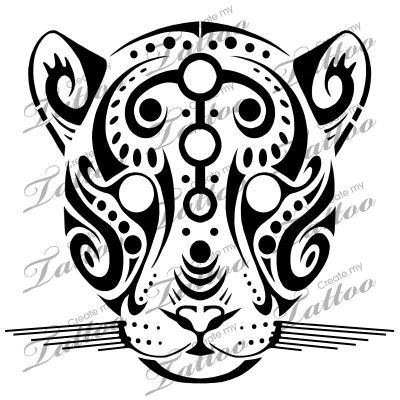 Cute Tribal Jaguar Tattoo Design
