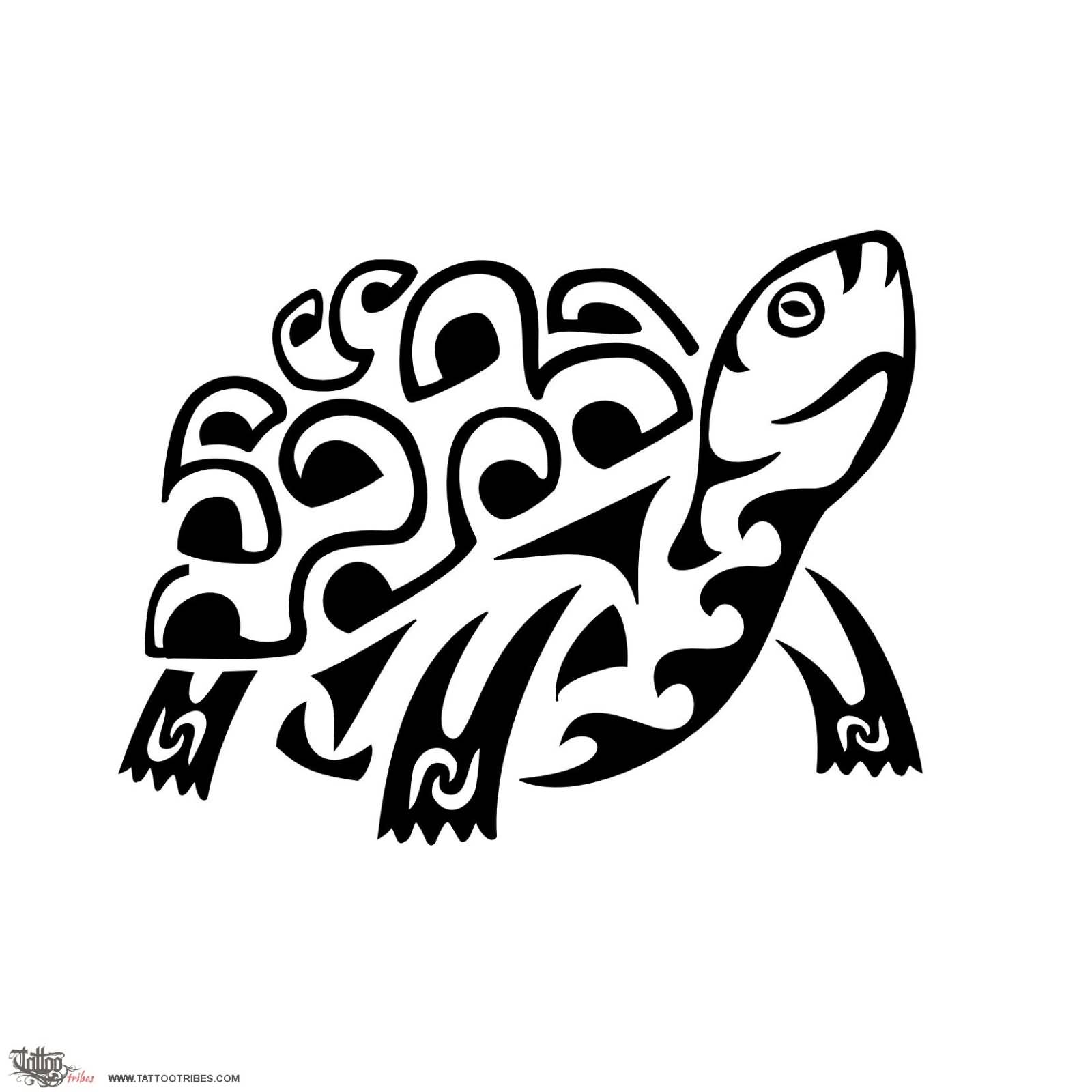 Cute Tribal Land Turtle Tattoo Sample