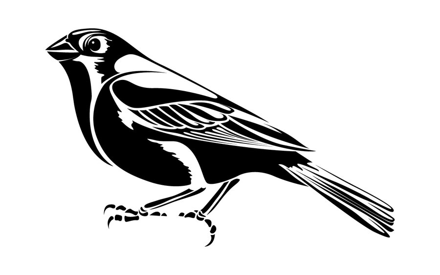 Cute Tribal Sparrow Bird Tattoo Design By Coyotehills