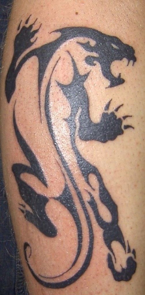 Dangerous Tribal Angry Panther Tattoo