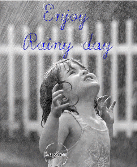 Enjoy Rainy Day Cute Kid Enjoying Raining Glitter Picture