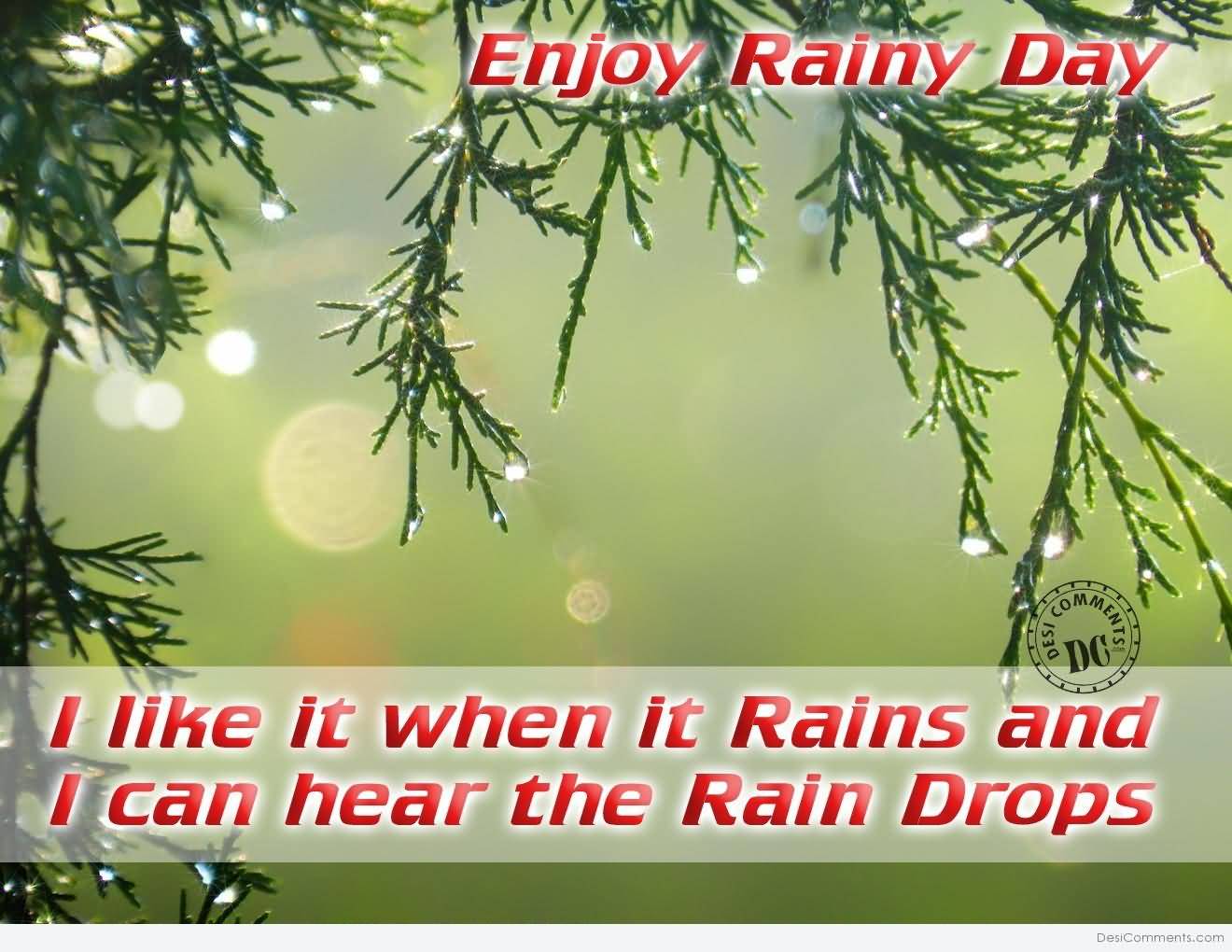 Enjoy Rainy Day I Like It When It Rains And I Can Hear The Rain Drops