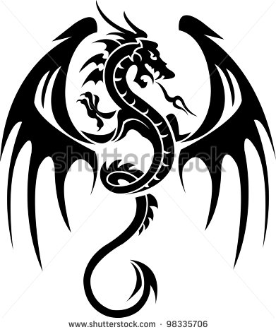 Extremely Beautiful Dragon Tribal Tattoo Sample