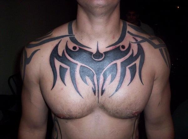[View 29+] Wolf Small Tribal Chest Tattoos For Men