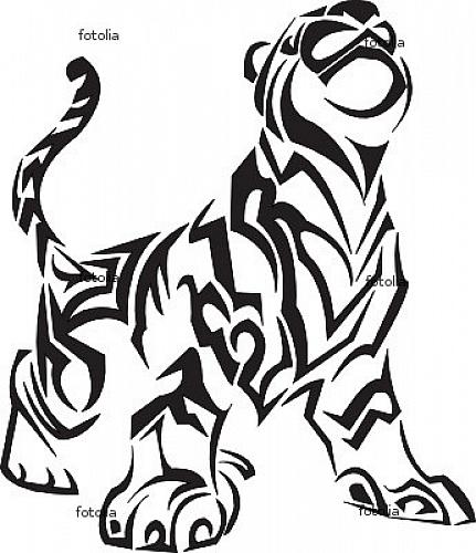 Extremely Nice Tribal Tiger Tattoo Design