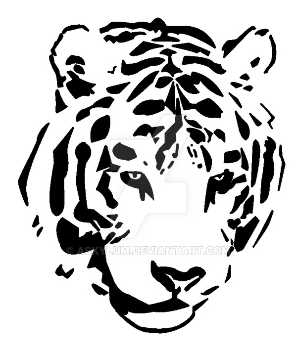 Fantastic Tribal Tiger Head Tattoo Sample By Askylum