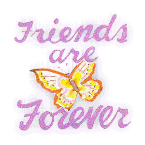 Friends Are Forever Butterfly Glitter Image