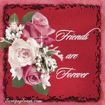 Friends Are Forever Flowers Glitter Picture