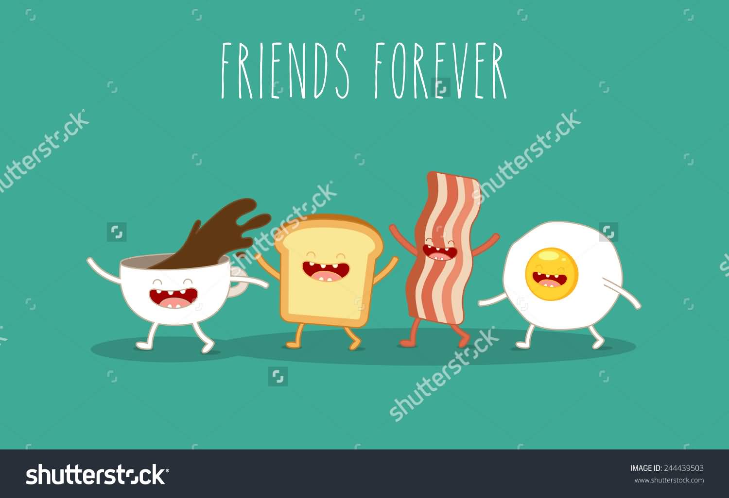 Friends Forever Breakfast Illustration
