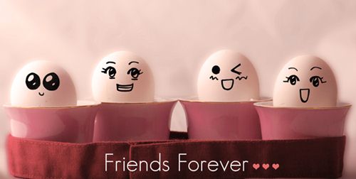 Friends Forever Egg Faces Art Picture