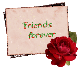 Friends Forever Note With Red Rose Glitter