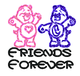 Friends Forever Pink And Blue Teddy Bear Glitter Picture