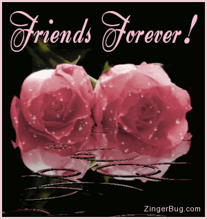 Friends Forever Rose Flowers Water Reflection Picture