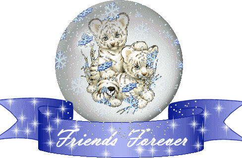 Friends Forever Tiger Cubs In Globe Glitter Picture