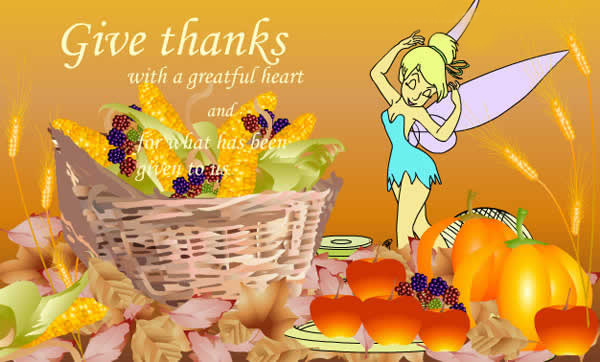 Give Thanks With A Greatful Heart Tinkerbell Picture