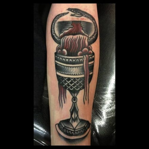 Goblet Tattoo On Forearm by Joe Ellis
