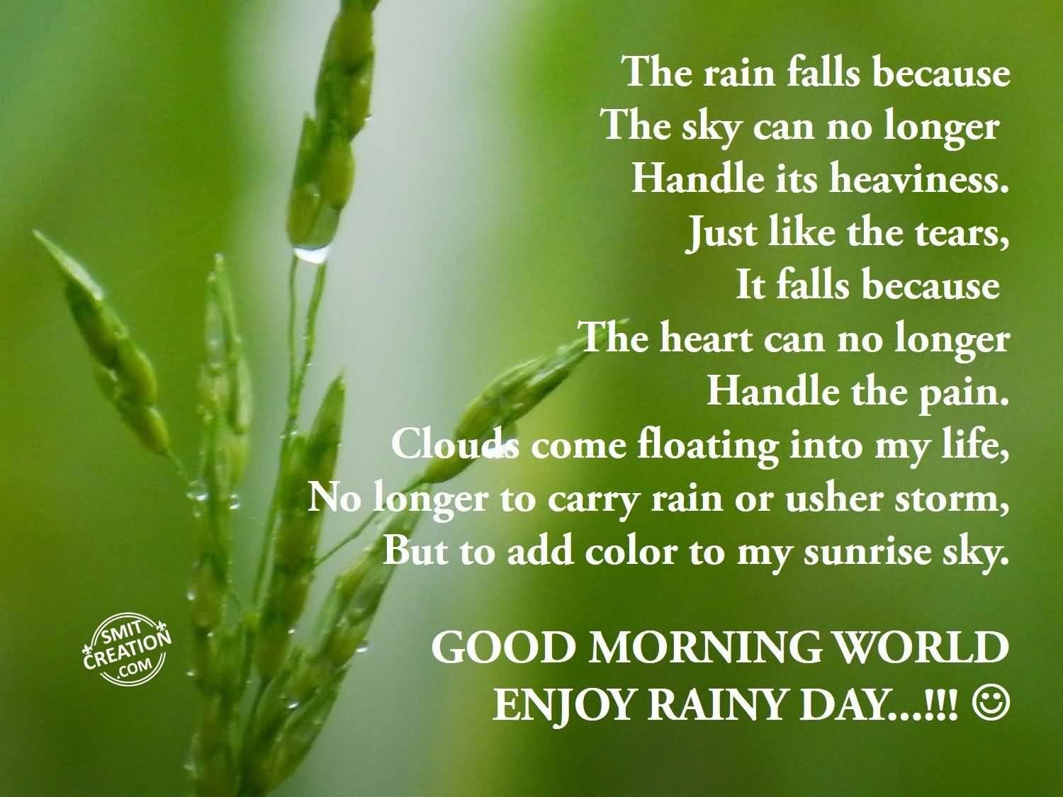 Good Morning World Enjoy Rainy Day