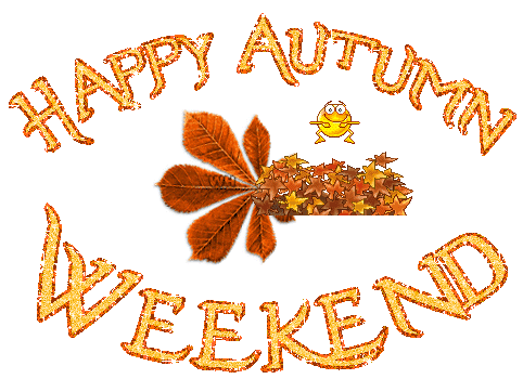 Happy Autumn Weekend Frog Jumping On Fallen Leaves Animated Picture