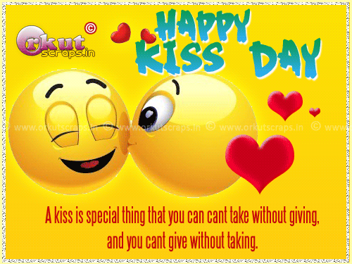 Happy Kiss Day Emoticons Glitter