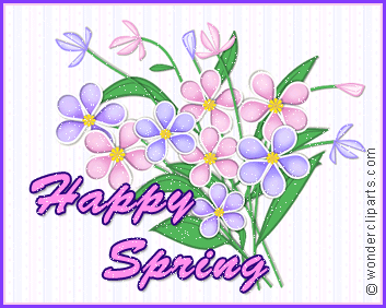 Happy Spring Flowers Glitter Ecard