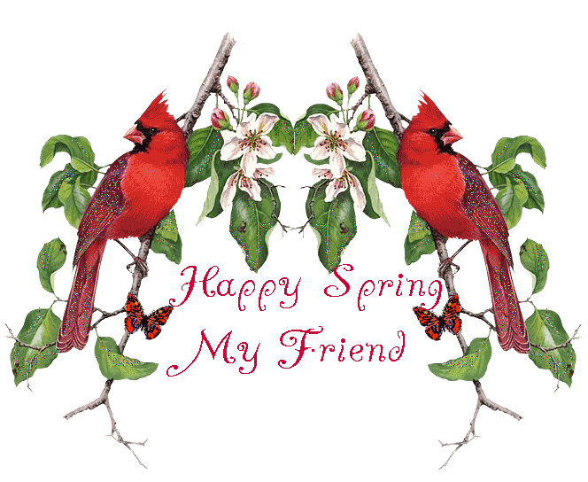 Happy Spring My Friend Bird Glitter