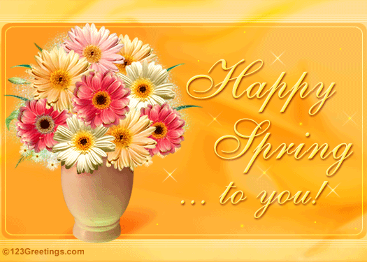 Happy Spring To You Flowers Pot Picture