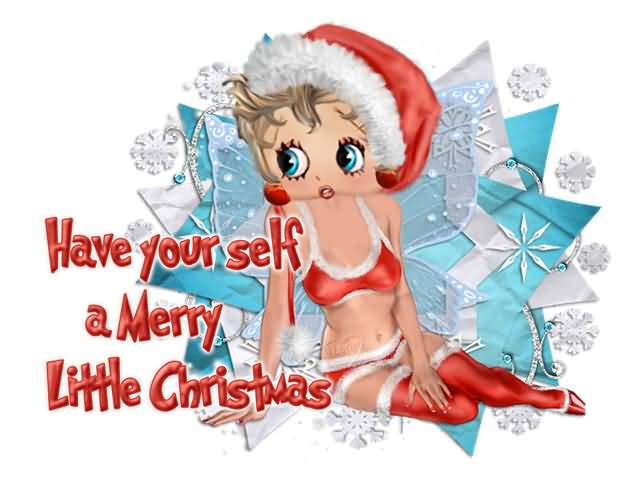 Have Yourself A Marry Little Christmas Betty Boop Wearing Santa Claus Picture