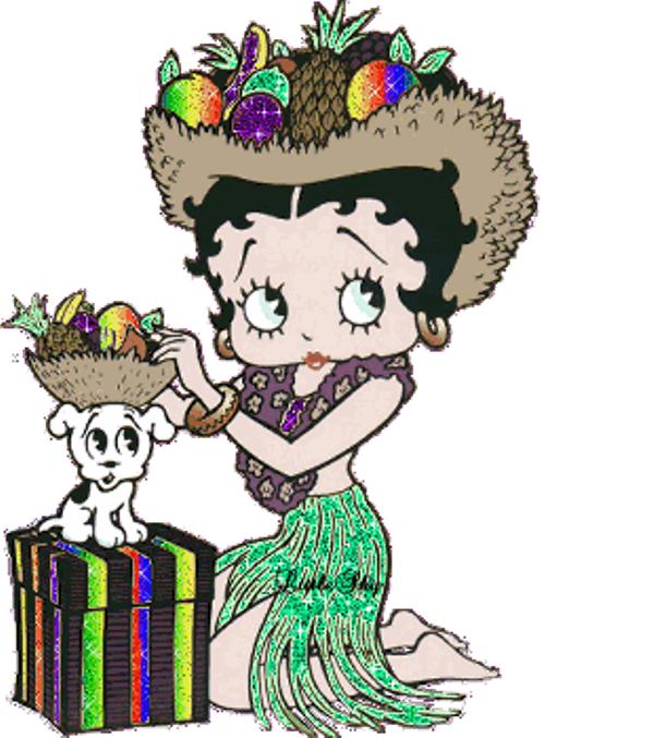 Hawaiian Betty Boop With Puppy Picture