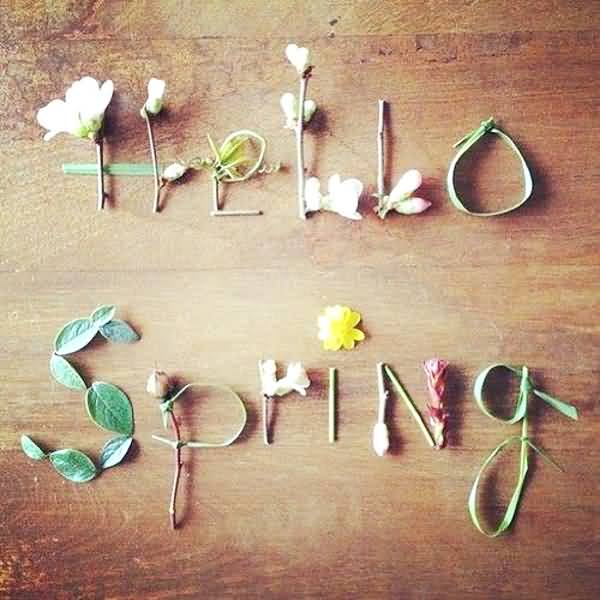 Hello Spring Written With Flowers