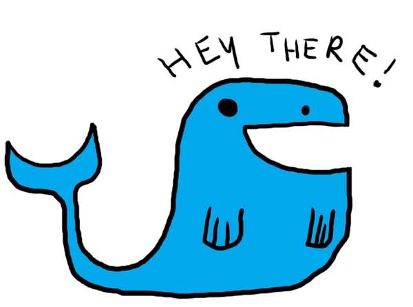 Hey There Blue Whale Clipart Image