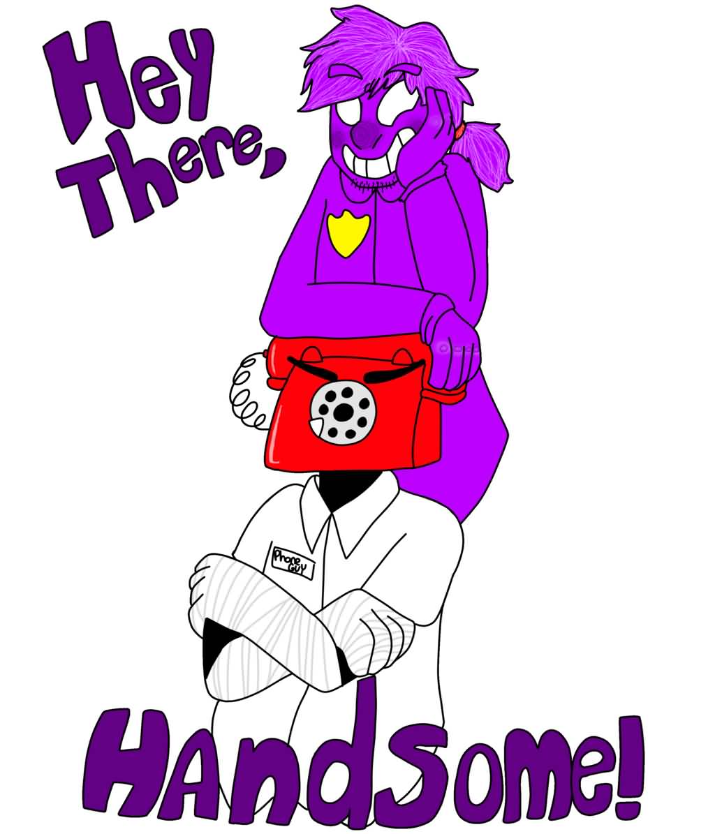 Hey There Handsome Purple Text Picture