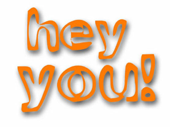 Hey You Beautiful Orange Text Picture