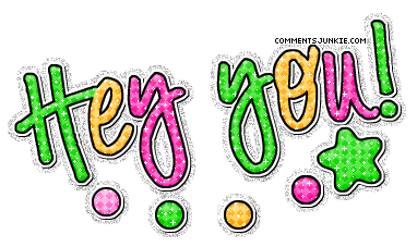 Hey You Colorful Text Glitter Picture