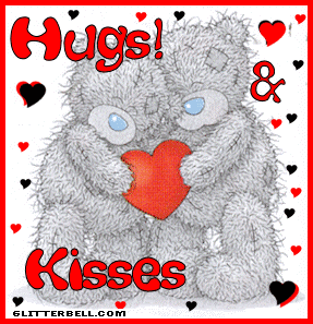 Hugs And Kisses Tatty Teddy Couple Holding Heart Picture