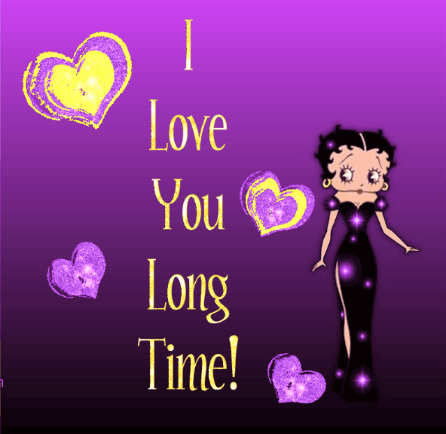 I Love You Long Time Betty Boop Hearts Glitter