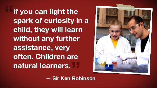 If you can light the spark of curiosity in a child, they will learn without any further assistance, very often. Children are natural learners - sir Ken Robinson